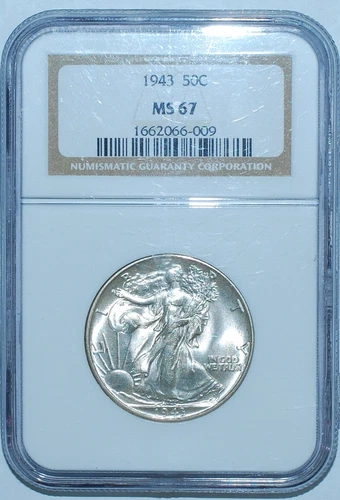 1943 NGC MS67 Walking Liberty Half Dollar