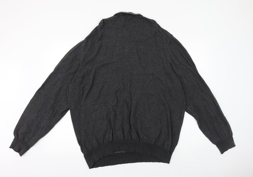 Haggar Mens Grey V-Neck Acrylic Blend Jumper Size XL Long Sleeve - Picture 2 of 12