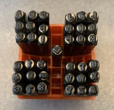 HORUSDY 37-Piece Number and Letter Stamp Set 1/4 6mm  A-Z  0-9  Stars Pu...