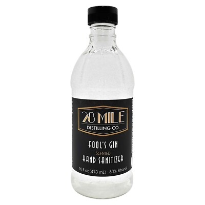 28 Mile Hand Cleanser, Fool's Gin Scented, 16oz, 80% Ethanol