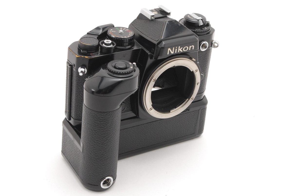 Exc+4] Nikon FE Black SLR Film Camera Body with MD-12 motor