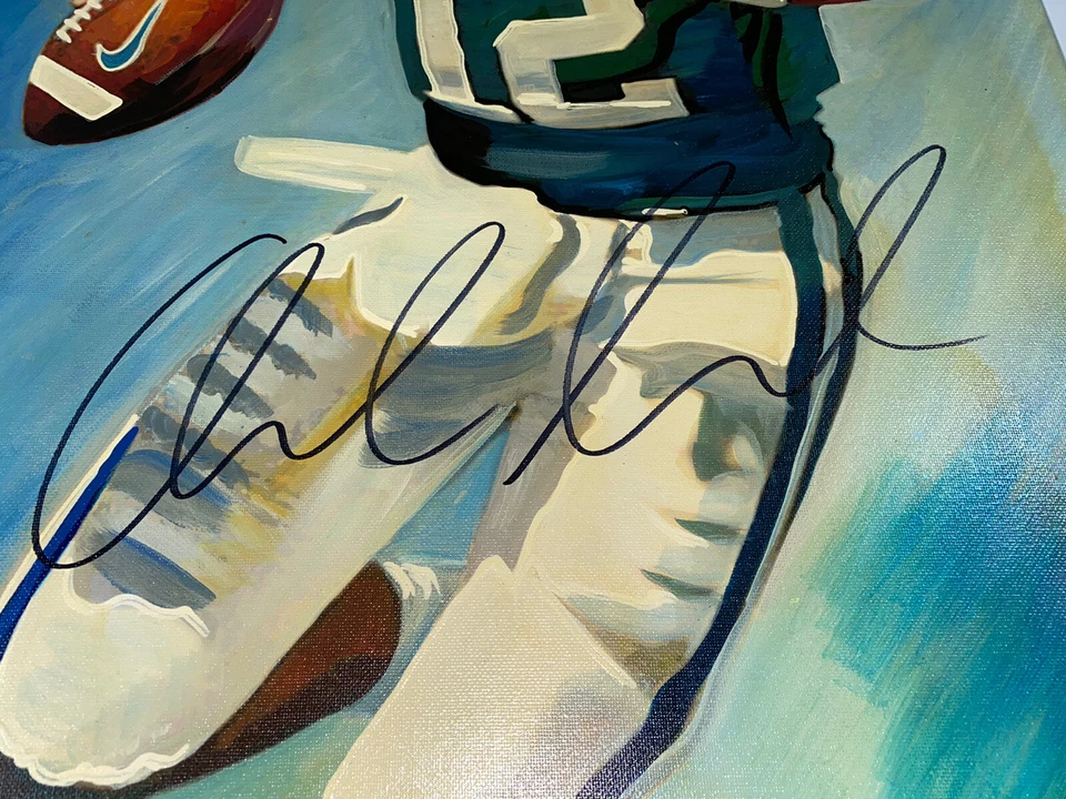 ANDREW LUCK SIGNED INDIANAPOLIS COLTS FOOTBALL ARTWORK ORGINAL PAINTING PSA/DNA - Image 2 of 4