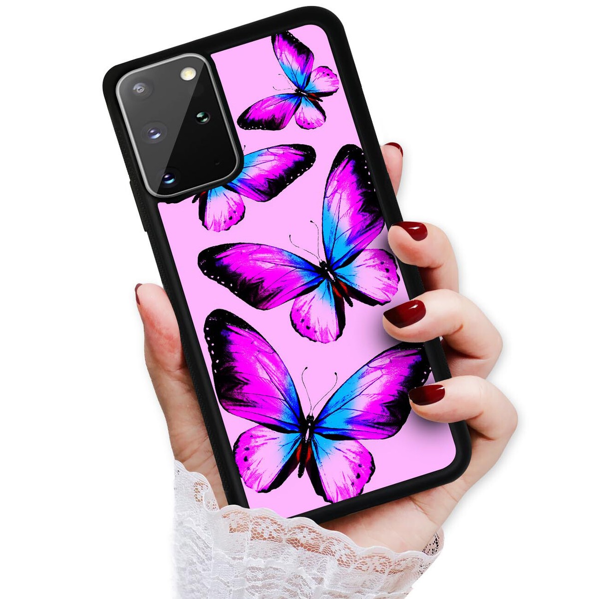 For Oppo A15 Back Case Cover AJ13022 Purple Butterfly