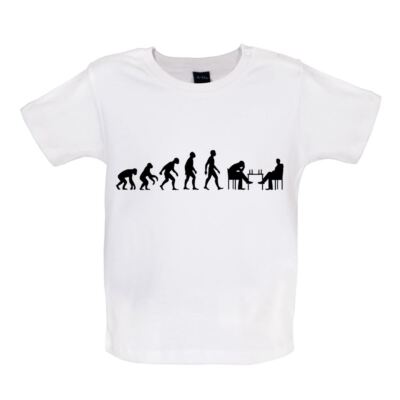 Evolution of Man Chess - Baby T-Shirt / Babygrow - Board Game Player Queen King