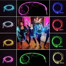 LED Whips 360 Degree Rotating Light Up Dance Rave Accessories Fiber Optic Whip