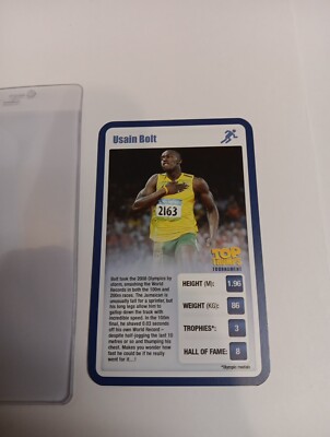 Usain Bolt Top Trumps Tournament Sporting Heroes  Olympic Runner NM Sleeved Fast