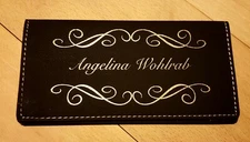 personalized check book covers Monogrammed bank wallet checkbook Leather 