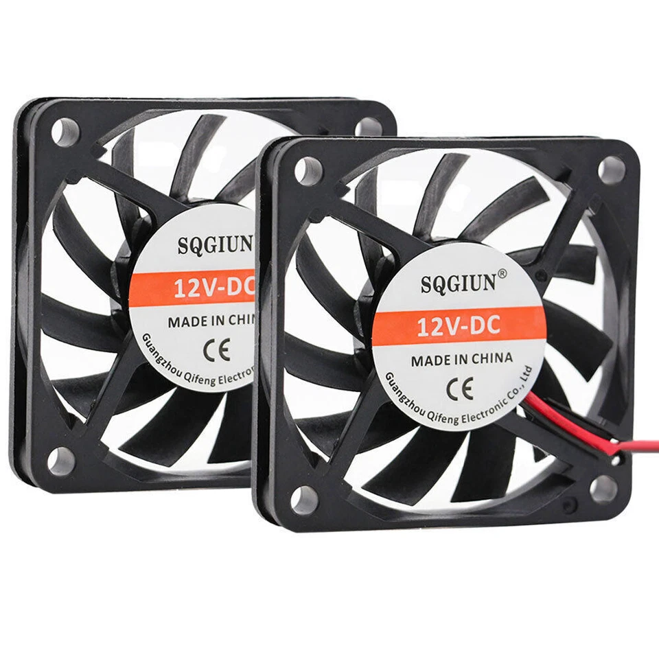 2X Lüfter Gehäuselüfter für PC Computer 60x60x10mm 60mm leise FAN 5V 12V 24V DE - Bild 2 von 4