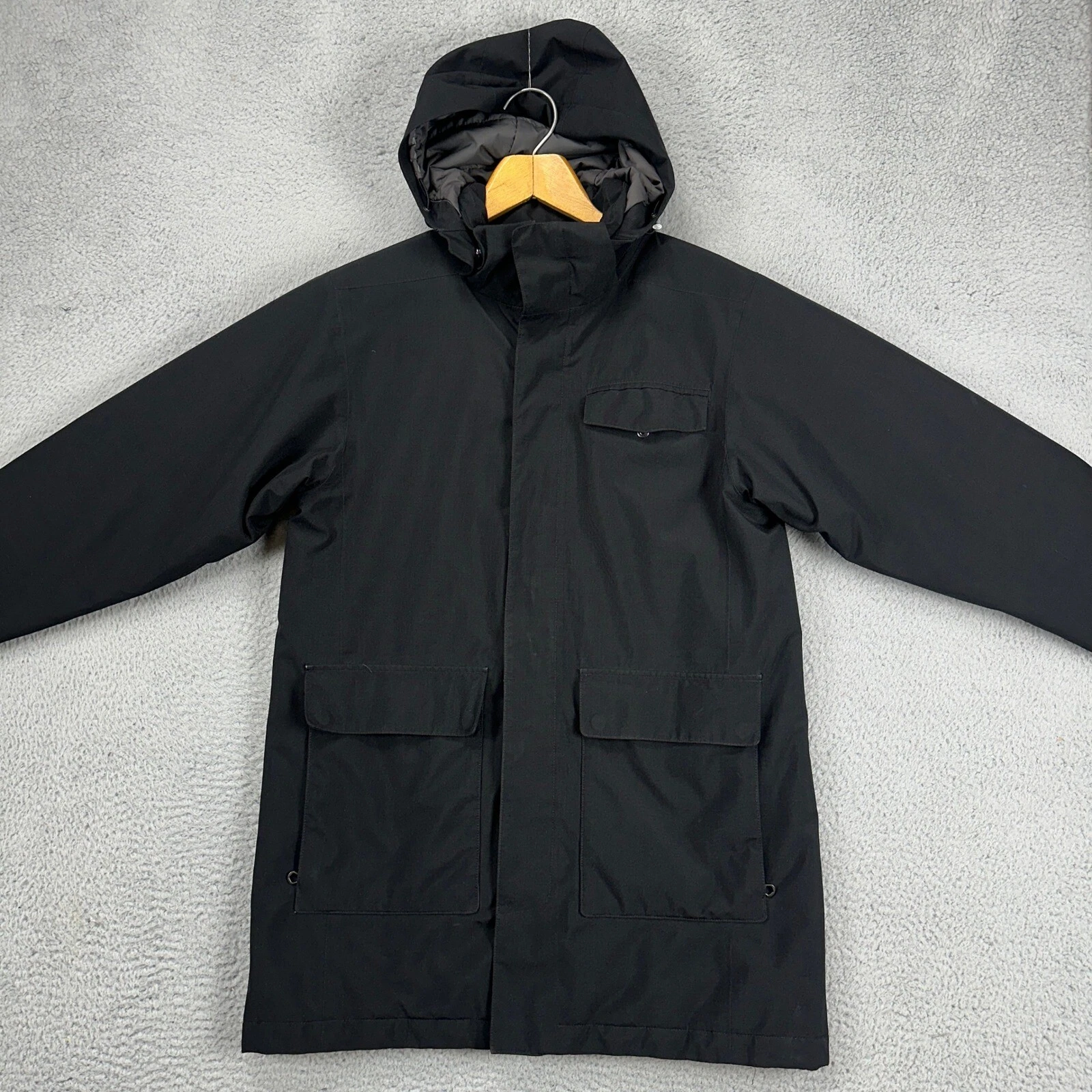 north-face hyvent primaloft hooded flap pocket jacket