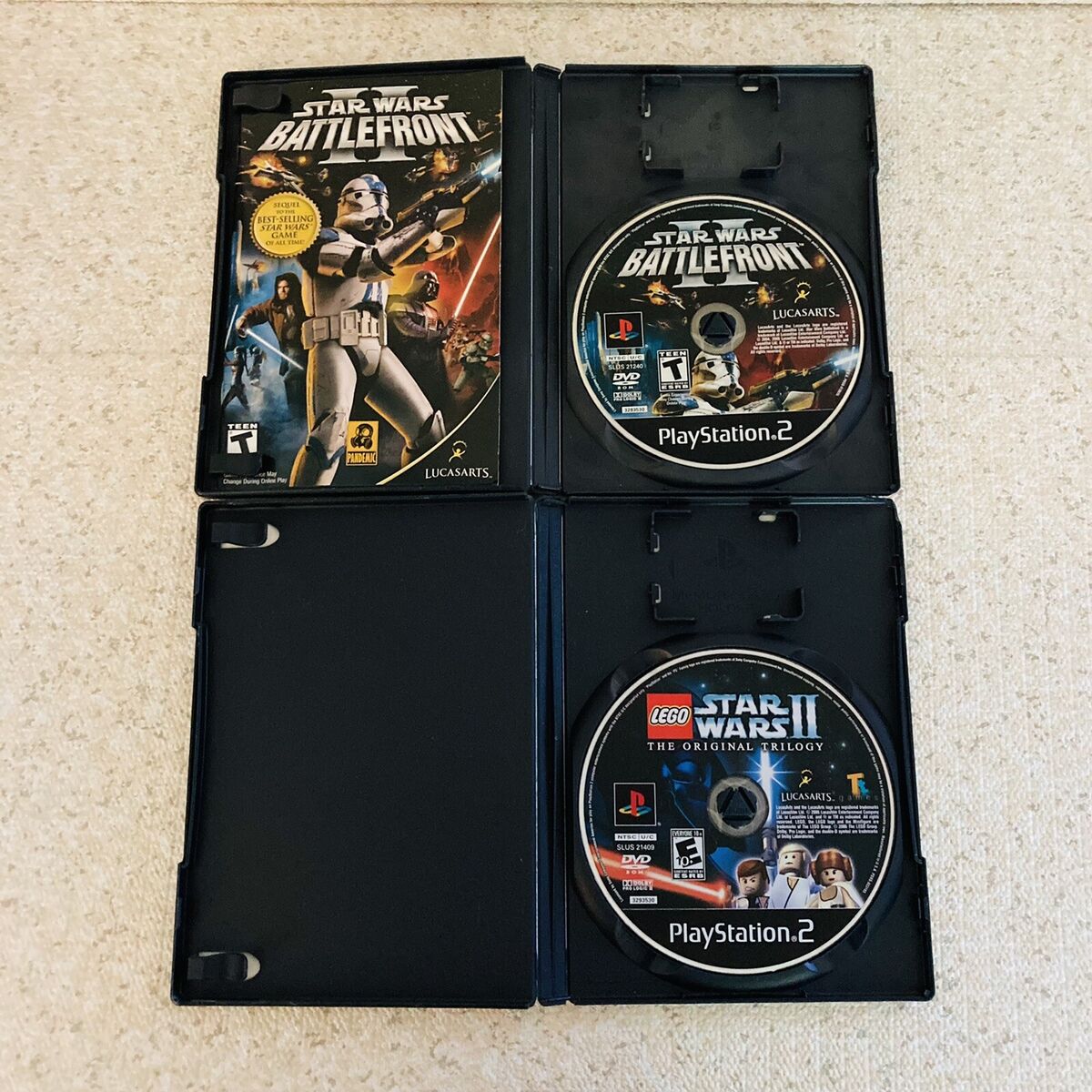 Star Wars Battlefront 2 & Lego Star Wars 2 Video Games ps2 PlayStation