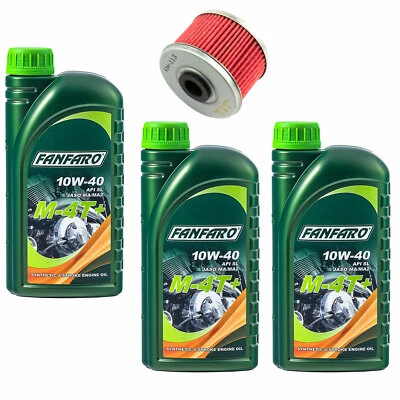 Huile Filtre à Huile KN113 Kit 10W40 3 Litre pour Honda VT 125 Ombre XL Varadero - Photo 1/4