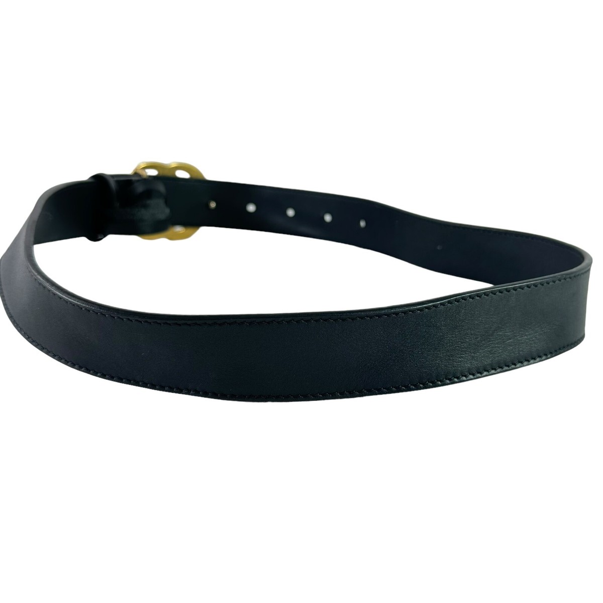 GUCCI Double GG Buckle Logo Black Leather Belt Made in Italy 70-28 GUCCI 397660 Silver Double GG Buckle Logo | Mercari main image 4