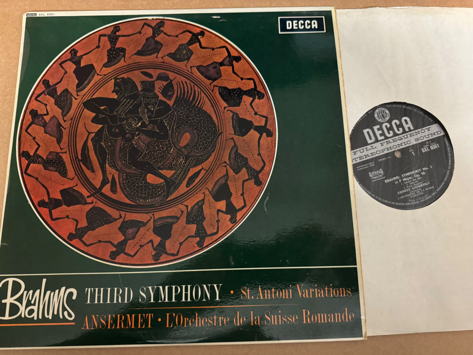 SXL 6061 Brahms Symphony No. 3 St. Antoni Variations Ansermet W/B