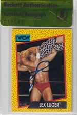 Lex Luger Signed 1991 Impel WCW Rookie Card #20 BAS COA RC WWE NWA JCP Autograph
