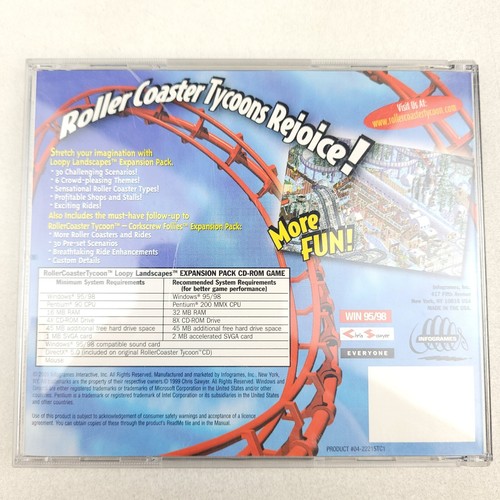 PC Game Lot: RollerCoaster Tycoon, Loopy Landscapes Expansion, & 3 Platinum - Picture 5 of 8