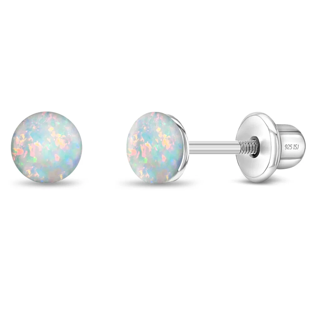 Opal screw back stud earrings deals