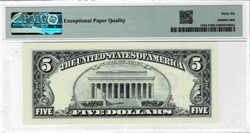 1995 $5 FRN- LUCKY 7's-- Fancy Radar Serial#-070 77 070-PMG 66 EPQ-Only 6 Finer - Picture 2 of 6