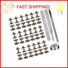 TLKKUE 50 Sets Leather Snap Fasteners Kit 10mm Bronze Metal Snap Buttons kit Sta