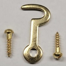 1.25" 1-1/4" Brass Plated Steel Hook Latch catch cabinet drawer door doll house