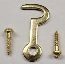 1.25" 1-1/4" Brass Plated Steel Hook Latch catch cabinet drawer door doll house 