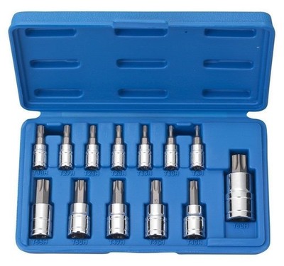 Vector Tamper Proof Torx Bit Socket Set, T8   T60, S2 Steel | 13-Piece Set