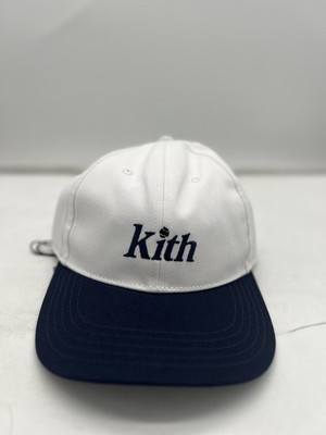 Kith Wilson Two Tone Arron Cap White Navy Blue Hat NEW One Size