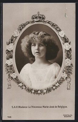 AK Madame La Princesse Marie-Jose de Belgique, Prinzessin von Belgien, Blumenkr 