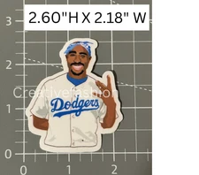 NEW  Los Angeles Dodgers Tupac Shakur LA Dodgers Baseball Vinyl Sticker #84