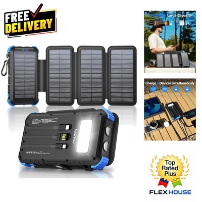 Ultimate 20000mAh Solar Power Bank with Fast Charge & Dual Flashlight | Blue