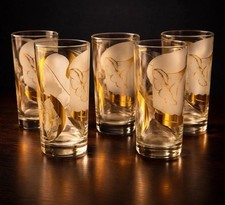 Set of 5 Vintage CULVER Calla Lily Highball R...