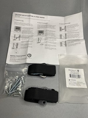 Safety Innovations Pro-Strap Anti Tip Furniture TV 2 Strap Set Black 666FSB