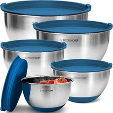 Premium Mixing Bowls W/ Airtight Lids Set Thicker Stainless Steel Mixing Bowl