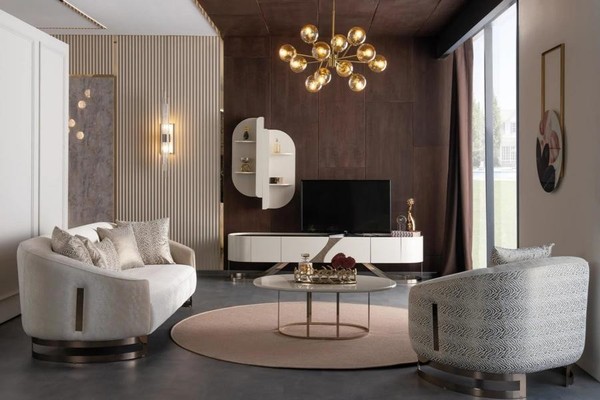 Wohnwand Sideboard Wandregal Sessel Sofa 3 Sitzer Couchtisch Wohnzimmer-image