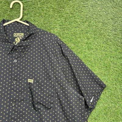 Dixxon F Bomb Shirt Mens 3XL Short Sleeve Button Up Party Black Tan Performance