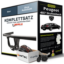Für PEUGEOT 407 Stufenheck Typ 6D Anhängerkupplung starr +eSatz 13pol 04- AHK
