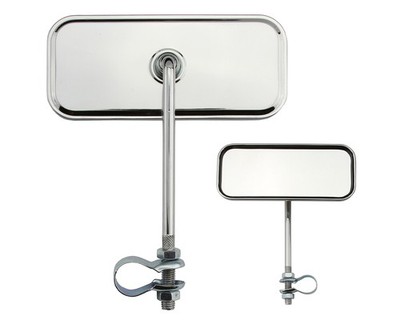 Bike Two Rectangle Mirror All Chrome.