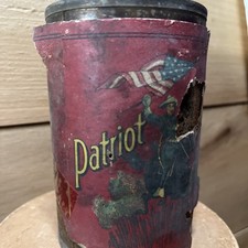 Antique  Patriot Brand Alaskan Pink Salmon Food Tin Can .western Fisheries Co