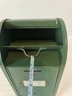 Vintage 1950s Green Pressed Metal Mailbox Coin Bank All-American 9"  Mail Box — photo 6