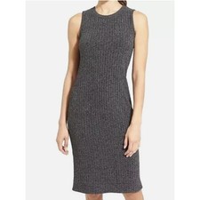Athleta Rendevous Size XS Dark Grey Ribbed Heathered Sleeveless Sweater Dress