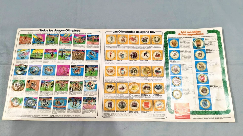 Vintage RARE 1980 MOSCU OLYMPIC GAMES album coca cola caps Argentina complete - Image 2 of 4