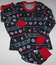 NWT Hanna Andersson Navy GNOME SWEET GNOME COTTON Pajama Set Women S Long Johns