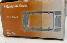 LOT OF 5 Steel City 3-Gang 58 cu. in. Pre-Galvanized Steel Gang Box (3GC-5R)