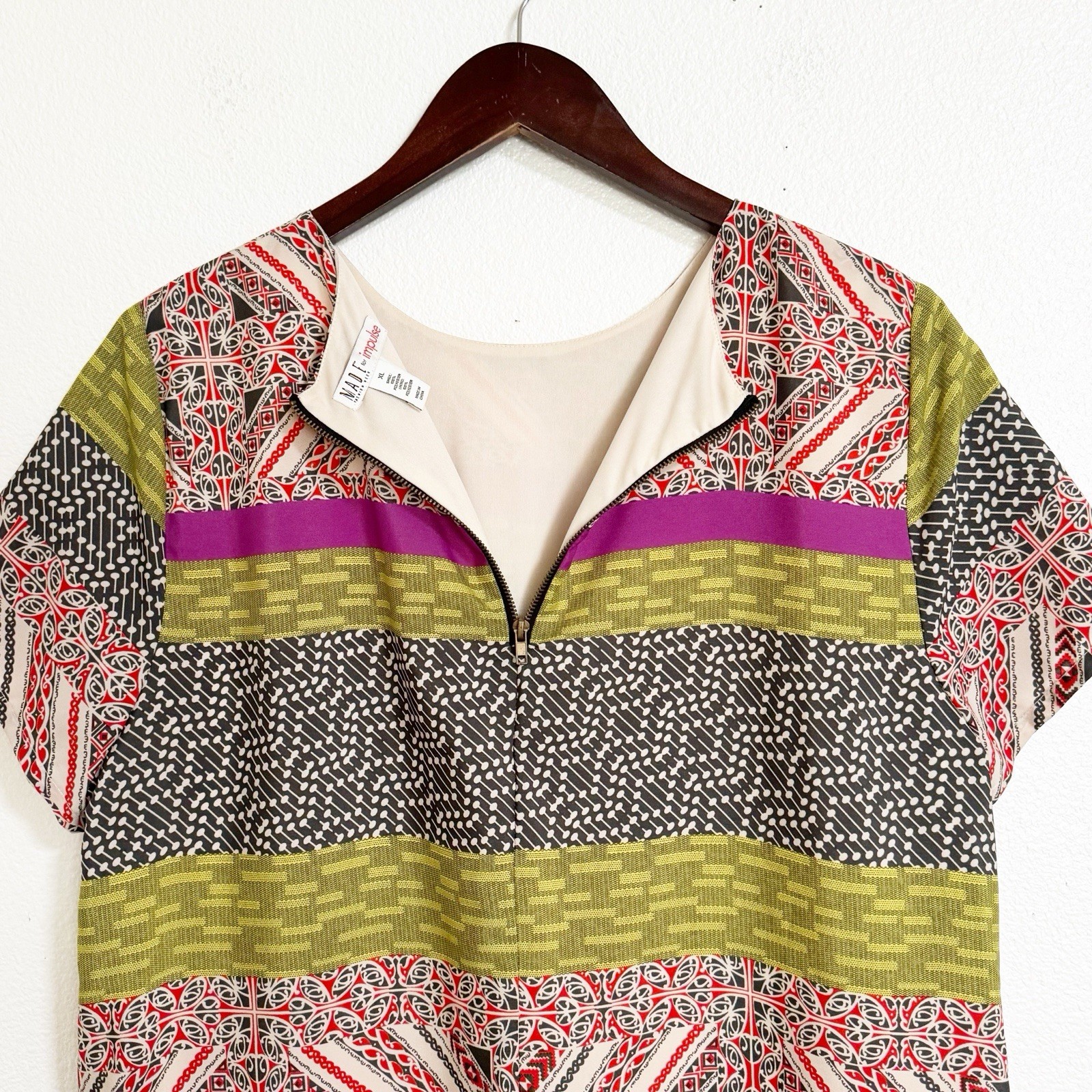 Made for Impulse Patchwork Stripe Shift Dress Mul… - image 7