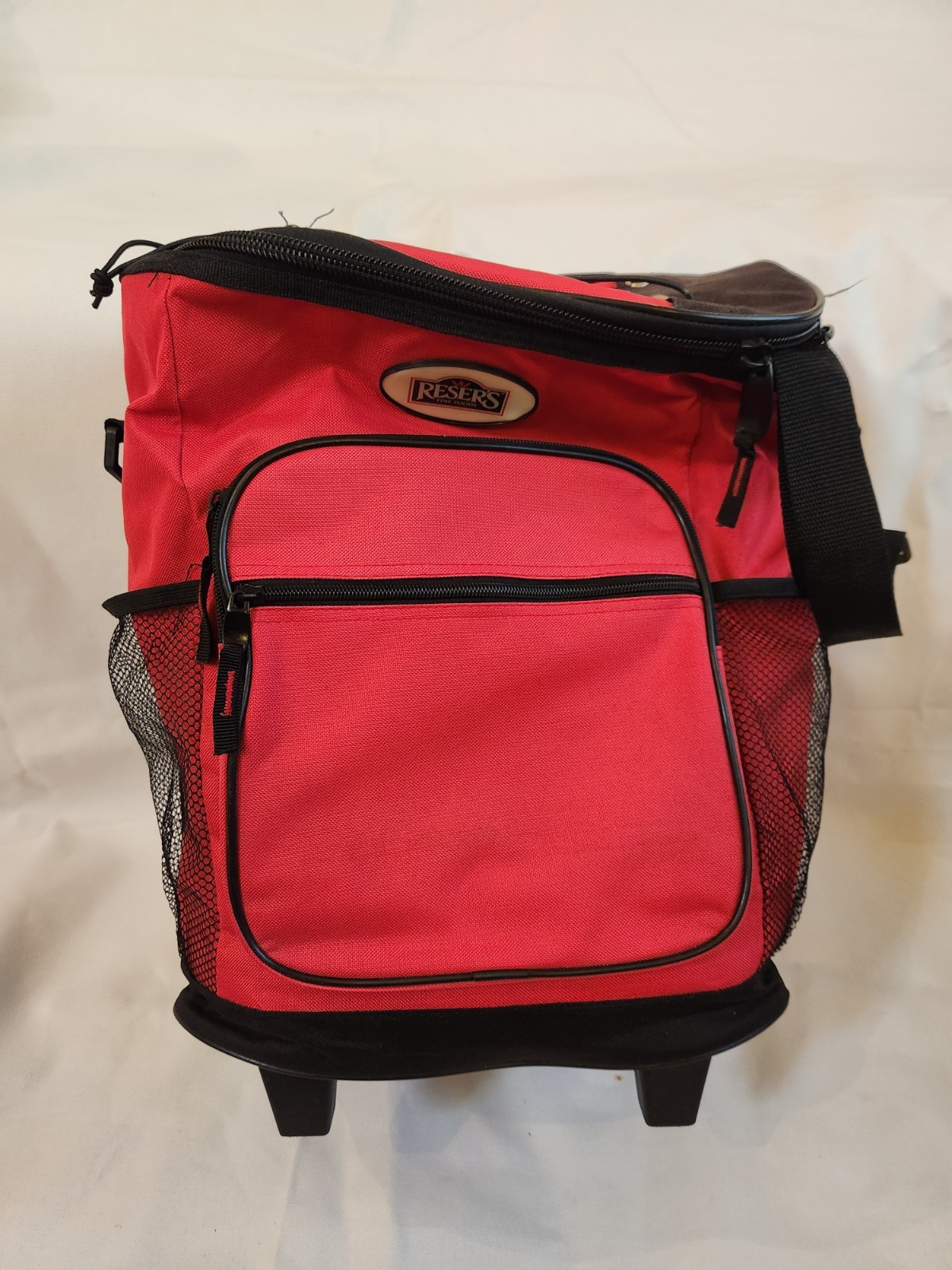 Bag W/ Wheels Red Soft Sided Travel Picnic Camping