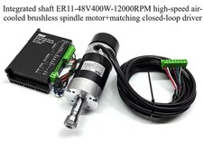 48V 400W Brushless Spindle Motor ER11 Bracket...