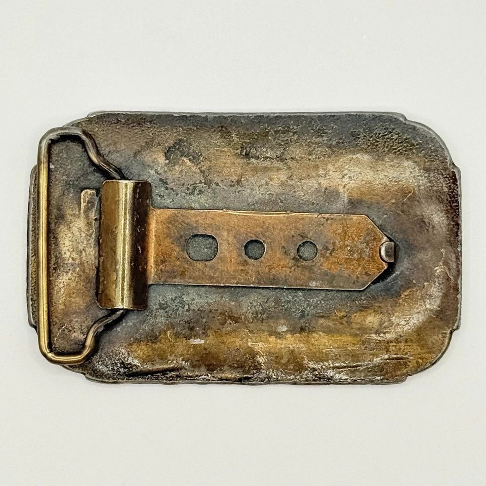 Vtg 2 Antique 1 Gold Silvertone Belt Buckles We Dig America 1921 Buick Trucker Y - Image 3 of 4