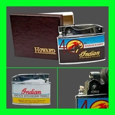 UNFIRED Vintage Indian Motorcycle 40th Anniversary Petrol Lighter With Box RARE