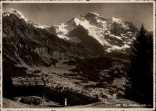 RPPC Jungfrau Mountain Interlaken Switzerland vintage postcard r322