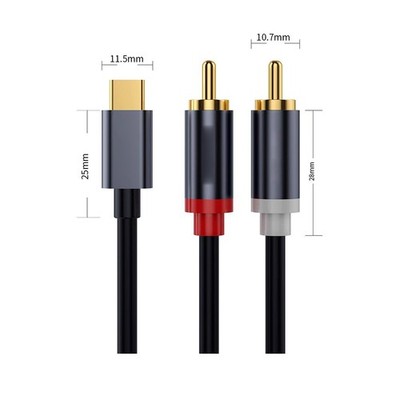 Premium Cinch Audio Cable: USB-C to Dual RCA & 3.5mm Jack, 0.5m bis 5m Options