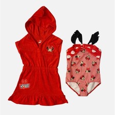 Disney Minnie Mouse Toddler Girl's 2-Piece Coverup and Swimsuit Set NWT Size 3T
